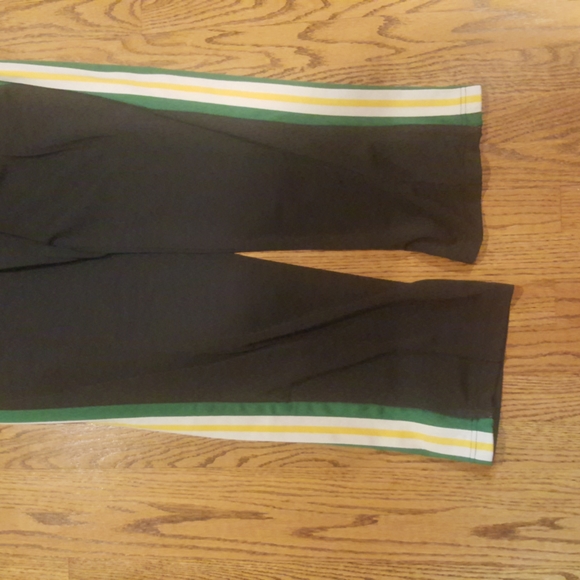 CHAMPION men's size Medium jogging pants black w/ green, white & yellow side tri - Picture 2 of 7